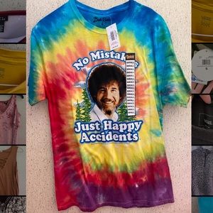 Unisex Small Bob Ross Tie Dye Tshirt